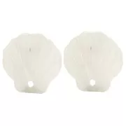 16mm Acetate Shell Earstuds - Marbled Beige - Ivory x2