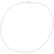 2mm 925 Sterling Silver Necklace Rectangle Trace alternated chain x42cm