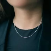 1.8mm 925 Sterling Silver Belcher chain Necklace x42cm