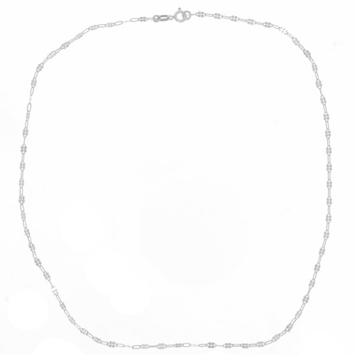 2.35mm 925 Sterling Silver Necklace fancy rectangle x42cm