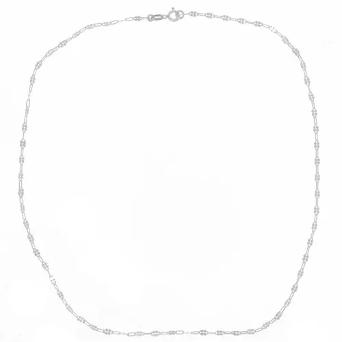 2.35mm 925 Sterling Silver Necklace fancy rectangle x42cm