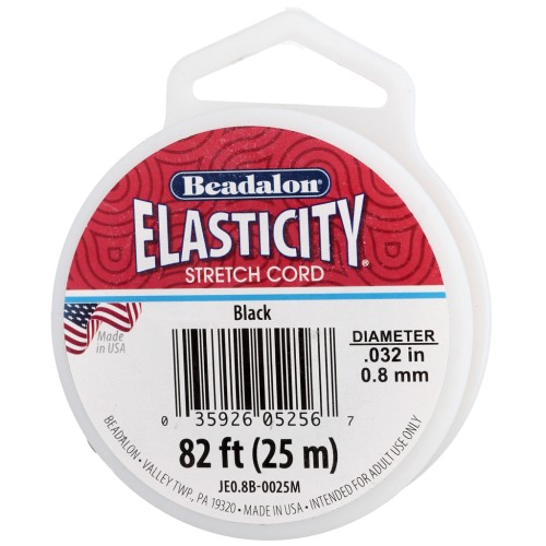 Elasticity wire 0.8 mm - Black x25m