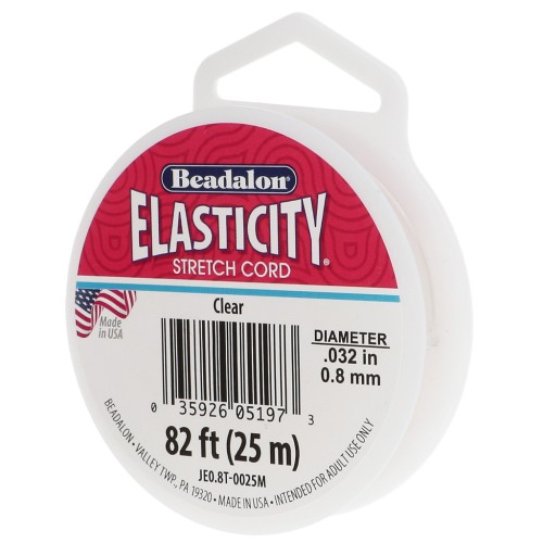 Elasticity wire 0.8 mm - Transparent x25m