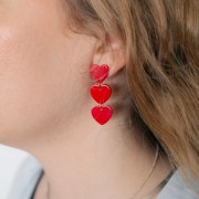 15x16.5mm Acrylic heart spacer - Bronze glitter x1