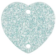 15x16.5mm Acrylic heart spacer - Blue frosted glitter x1