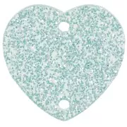 15x16.5mm Acrylic heart spacer - Blue frosted glitter x1