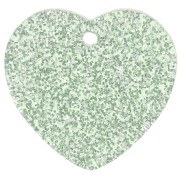 15x16.5mm acrylic heart sequin - Moss Green Glitter x1