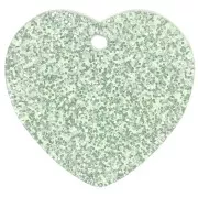 Sequin coeur 15x16.5 mm en acrylique - Pailleté vert mousse x1