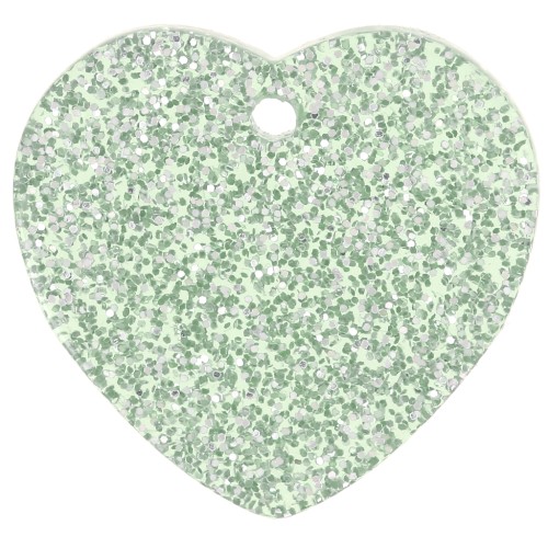 15x16.5mm acrylic heart sequin - Moss Green Glitter x1