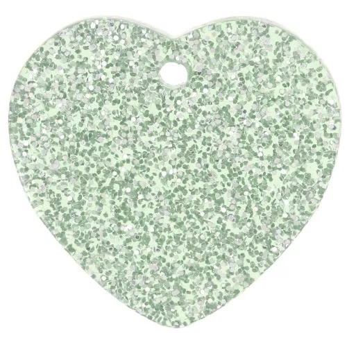 15x16.5mm acrylic heart sequin - Moss Green Glitter x1