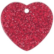 15x16.5mm acrylic heart sequin - Red Glitter x1|raw }}