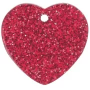15x16.5mm acrylic heart sequin - Red Glitter x1