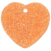 15x16.5mm acrylic heart sequin - Orange glitter x1|raw }}