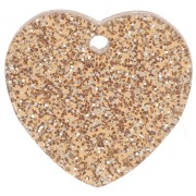 15x16.5mm acrylic heart sequin - Bronze glitter x1|raw }}