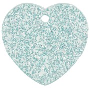 15x16.5mm acrylic heart sequin - Blue Frosted Glitter x1|raw }}