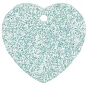 15x16.5mm acrylic heart sequin - Blue Frosted Glitter x1