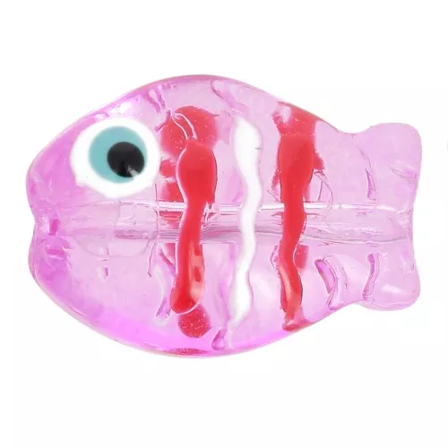 14x10mm Glass fish bead - Violet x1