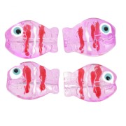 14x10mm Glass fish bead - Violet x1