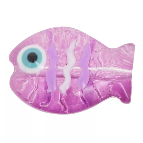 14x10mm Glass fish bead - Plum x1