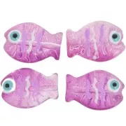 14x10mm Glass fish bead - Plum x1