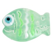 14x10mm Glass fish bead - Light green x1