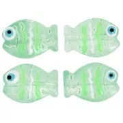 14x10mm Glass fish bead - Light green x1