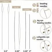 Beading needles - Mix of needles - reformable and split eye - Steel x1