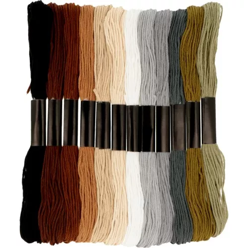 12 skeins assortment for Brazilian bracelet & embroidery - Nature x1
