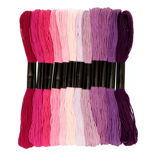 12 skeins assortment for brazilian bracelet & embroidery - Mauves x1