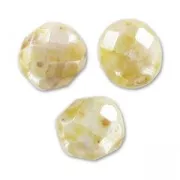 Fire Polished faceted round beads 8mm Ivory Ceramic Look x20