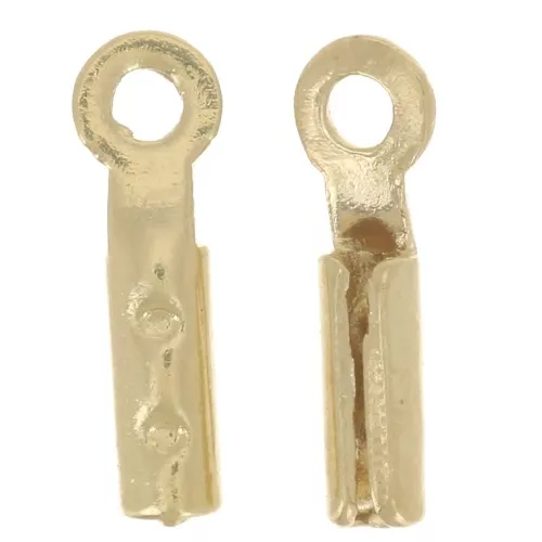 Round crimp ends for 0.6mm cord - 3 microns Gold-plated x4