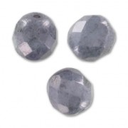 Fire Polished faceted round beads 8mm Opaque Grey Ceramic Look x20