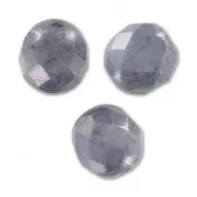 Fire Polished faceted round beads 8mm Opaque Grey Ceramic Look x20