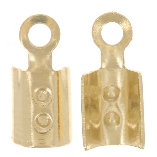 Round crimp ends for 1.8mm cord - 3 microns Gold-plated x4