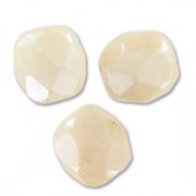 Fire Polished faceted round beads 3mm Opaque Beige Ceramic Look x50
