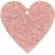 31x32mm acrylic heart pendant - Antique pink glitter x1|raw }}