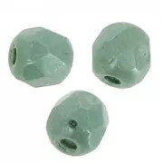 Facets 3 mm Chalk White Teal Luster x50