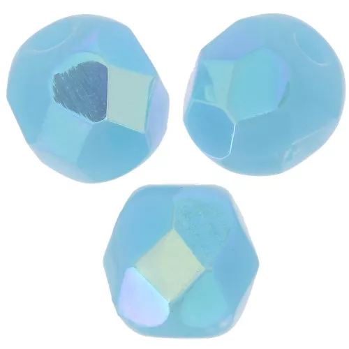 Fire Polished faceted round beads 4mm Turquoise AB x50