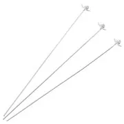 50x0.5mm Flower head pins - Silver Tone x10