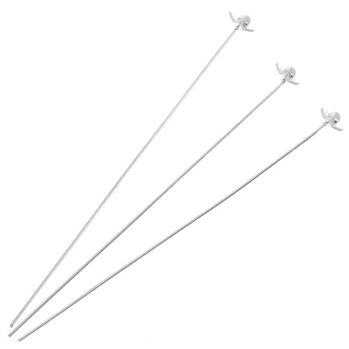 50x0.5mm Flower head pins - Silver Tone x10