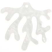 36.5x39mm coral acrylic pendant - Pearlescent white x1