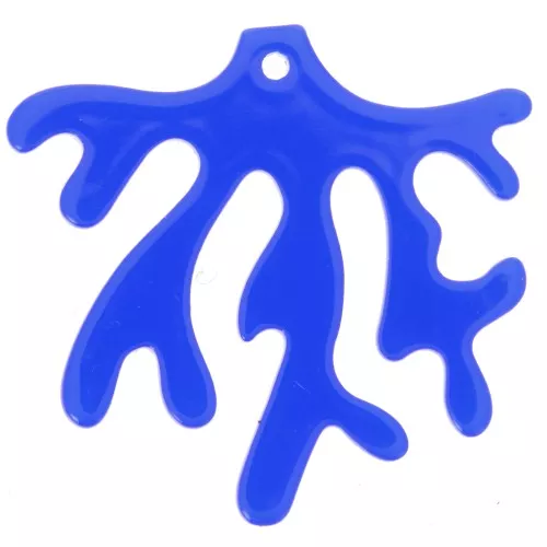 36.5x39mm clear acrylic coral pendant - Royal Blue x1