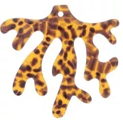 Pendentif corail 36.5x39 mm en acétate - Terrazzo Marron - Noir x1