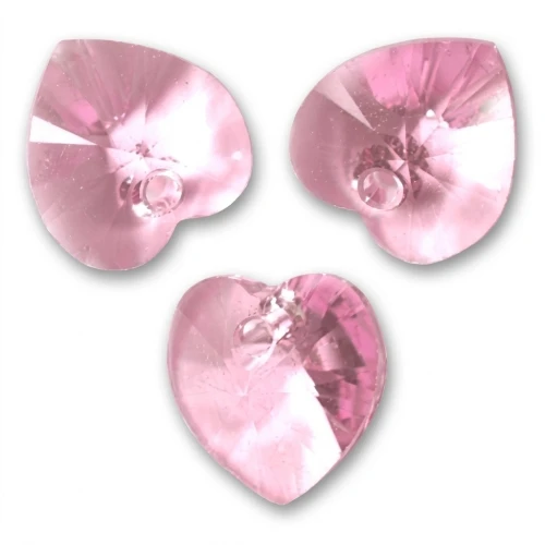 PureCrystal 6228 Hearts Light Rose 10,3x10mm x6