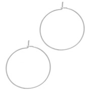 25mm Hoop earrings to decorate - Wire 0.7mm - Silver Tone x2