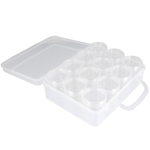 15.5x11.5cm Storage case for beads and supplies with 12 boxes x1