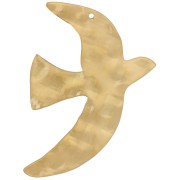 51x36mm Hammered bird pendants by Perles& Co - 304L stainless steel - Gold x2|raw }}