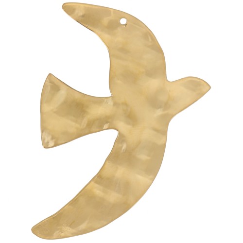 51x36mm Hammered bird pendants by Perles& Co - 304L stainless steel - Gold x2