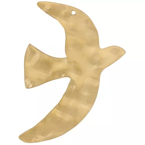 51x36mm Hammered bird pendants by Perles& Co - 304L stainless steel - Gold x2