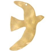 36x25mm Hammered bird pendants by Perles& Co - 304L stainless steel - Gold x2|raw }}